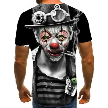 2020 quente-venda de Palhaço em 3D Impresso T-Shirt dos Homens Brincalhão Cara de Macho tshirt 3d Palhaço de Manga Curta, Camisetas divertidas Topos & Tees XXS-6XL