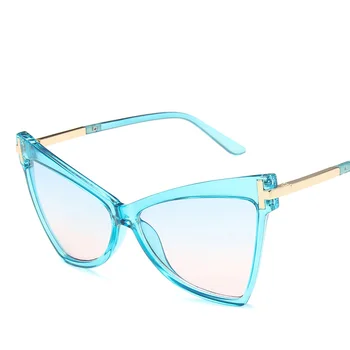 Triângulo preto Óculos estilo Olho de Gato Para as Mulheres do Vintage da Marca, o Designer de Moda Feminina de Óculos de Sol Tingido de Cor de Gradiente, Sombra UV400