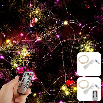10M LED Luzes de corda Fio de Prata de Natal, Guirlandas Festão Led de Fadas Luz de Férias de Iluminação para Casa, Decorações de Natal