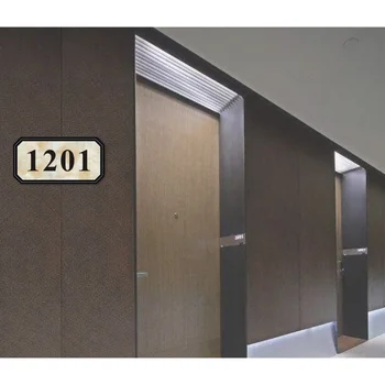 3D estereoscópico Casa Número da Porta Endereço Adesivo com o Número da Casa, Sinal de Acrílico Personalizado a Placa da Porta do Hotel Apartamento Doorplate