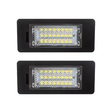 Um Par de 24 de LED 3528 SMD LED Luzes da Placa de Licença Lâmpadas 6000K Branco Fresco Ajuste para a bmw E82 E90 E92 E93 M3 E39 E60 X5 E70 W91F