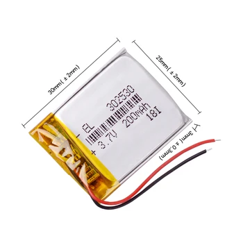 302530 3,7 V 200mah Bateria de polímero de Lítio para o leitor de mp3 chaveiro vermelho escorpião premium st alarme navigator