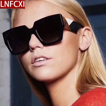 LNFCXI Moda Oversized Marca de Luxo de Design Quadrado Óculos de sol das Mulheres do Vintage Gradiente Grande Armação Óculos de Sol para mulheres de Óculos