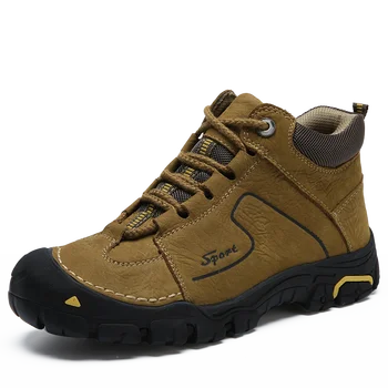 Marca Exterior Sapatos De Couro Genuíno Trekking, Caminhadas Sapatos De Homens Waterproof Botas De Inverno De Sapatilhas De Escalada De Uma Montanha De Sapatos