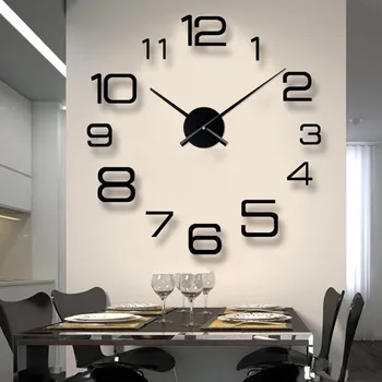 Nova Decoração Da Casa Do Relógio De Parede Grande Espelho De Parede, Relógios De Design Moderno, Relógios De Parede De Diy Adesivo De Parede Exclusivo Dom De Moda Relógio