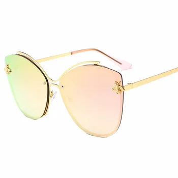 Abelha Olho de Gato Óculos de sol Retro Mulheres 2020 Unisex Vintage, Óculos de Armação de Metal de Óculos de sol Gradiente de Tons Para as Mulheres Viseira Oculos UV400