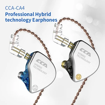 CCA CA4 da Em-Orelha Fones de ouvido 1BA + 1DD de som hi-fi de Baixo Audiófilo Esportes Fones de ouvido Gamer Fones de ouvido com Fio Bluetooth Cabo Substituível