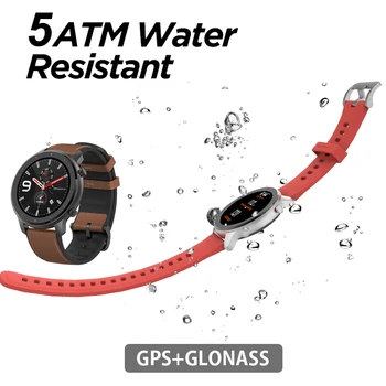 Versão Global Huami Amazfit GTR 47mm GPS Smart Watch Homens 5ATM Impermeável Smartwatch 24 Dias de Bateria, Tela AMOLED 12 Modo de Desporto