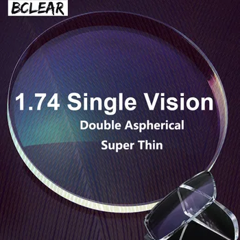 BCLEAR de 1,74 Asférico Duplo Dioptria Lentes de Alto Índice de Super Fina Óptica Asférica Prescrição de Lentes Para Óculos de Miopia