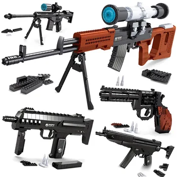 373 o DIY do PCS de Alta Qualidade Nerfs Elite Arma Shotgun Arma de Brinquedo Modelo de Conjunto de blocos de Construção de Plástico de Brinquedo Presente Para Crianças