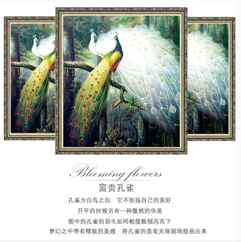 75x65cm bordado,ponto de Cruz,cheia de bordados kit,floresta amor pássaro pavão padrão de impressão Ponto-Cruz handwork pintura