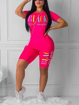 Mulheres 2 Pcs Vestimentas Conjunto De Fatos Motociclista Sportwear 2020 Treino Outwear Roupa Letras Impressas Topo