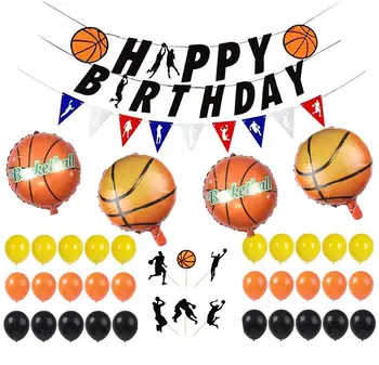 Tema de basquete Balão Garland Arco Kit de Basquete da Decoração do Partido Preto Laranja Balões para Meninos de Aniversário Festa do Esporte
