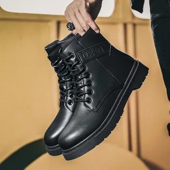 Tático Militar Ankle Boots Homens Exterior De Couro Do Inverno Aquecido Homem Botas Do Exército Dos Eua Botas De Caça Para Os Homens Sapatos Casual Preto Bot