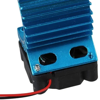380 Motores de Dissipador de calor com Ventilador de RC 1:16 Motor de Carro do Dissipador de Calor Azul