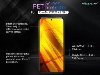 2pcs/lote para Xiaomi POCO X3 NFC Protetor de Tela NILLKIN Super Clear Anti-impressões digitais Película Protetora poco x3 nfc global