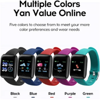 Smart Watch 116 Além da Tela da Cor da frequência Cardíaca Inteligente Pulseira de Esportes Relógios Inteligentes Banda Impermeável Smartwatch para Android iOS