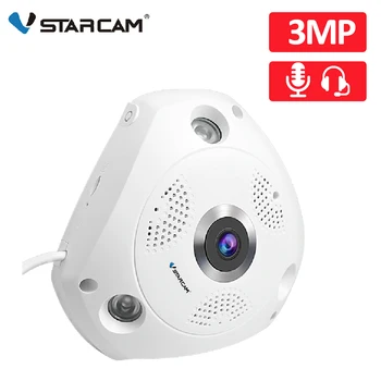 Vstarcam 3MP Câmera IP Panorâmicas de 360 Graus wi-Fi Câmera FIasheye 3D Vigilância CCTV Câmera de Segurança INFRAVERMELHO Noite Alarme de Movimento Cam