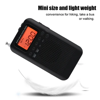 Mini LCD Digital Rádio FM/AM alto-Falante do Alarme do Relógio de Tempo de Exibição de 3,5 mm para Fone de ouvido Portátil Rádio