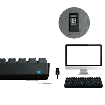 DK61 sem Fio Duplo Modo de 61 teclas e Teclado Mecânico Jogos Ergonômico de Teclado Mecânico Plug and Play RGB Desktop ABS