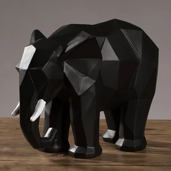 Elefante Animal Estátua de Elefante Resina Resumo estatueta para casa decoração Geométrica Escultura Decoração de Casa Moderna/acessórios