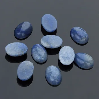 LOULEUR Azul Pedra Natural 10x14mm Oval Imagem Flatback Cabochão de Grânulos de Ajuste Pingente de DIY Cabochão de Configuração Jóias de Fazer Descobertas