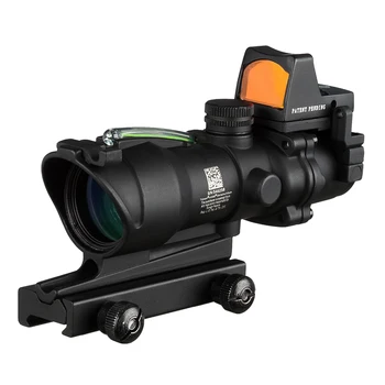 4x32 Óptica Âmbito Riflescope Cahevron Retículo Fibra Verde Vermelho Iluminado Ótica Visão Com Rmr Mini Red Dot Sight