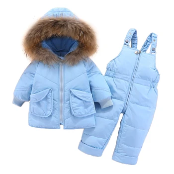 OLEKID 2020 Inverno do Bebê Meninos Snowsuit Gola de Pele com Capuz Jaqueta Casaco para Baixo Macacão Infantil traje de Neve Criança Menina de Neve Desgaste do Conjunto