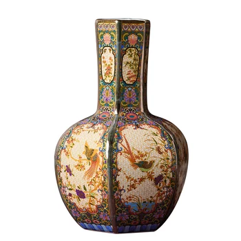Jingdezhen antigo esmalte da porcelana do vaso de estilo Chinês da Dinastia Qing, Yongzheng Vaso de decoração sala de estar varanda ornamentos