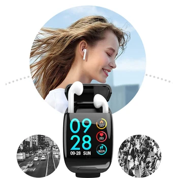 LIGE Esporte-Relógio Fone de ouvido Inteligente-Pulseira G36 Earbud de freqüência Cardíaca sem Fio Bluetooth Fones de ouvido Smart watch Homens Mulheres com Monitor