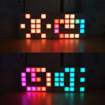 Multi-função LED de Música Legal espectro Colorido Paleta de Relógio DIY Kit Eletrônico 203C