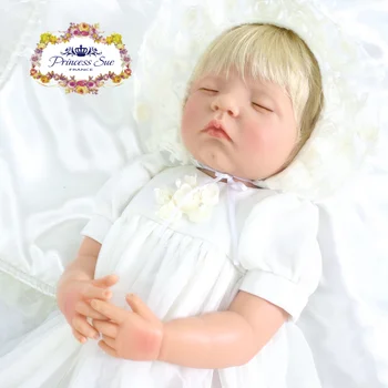 A princesa sue quente 55cm cheia de silicone simulação bebê dormir menina melhores crianças de dormir, brinquedos e presentes de silicone reborn baby dolls