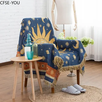 O Deus do Sol Lançar Manta de Sofá Decorativo Capa Cobertor No Sofá / camas / plano de Viagem Xadrez antiderrapante Costura Cobertores
