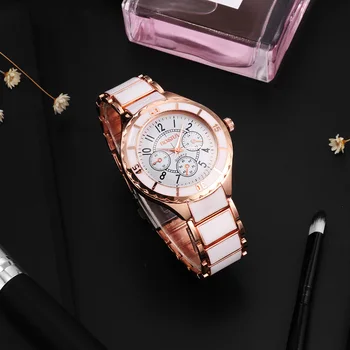 Rosa de Ouro Assistir a Mulher De 2018 Relógios de Aço Cheia de Mulher Relógios Para Mulheres Senhoras Relógio de Pulso Relógio de bayan kol saati reloj mujer