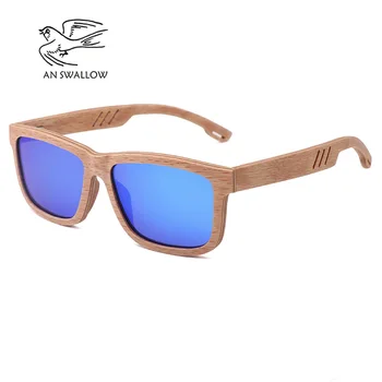 UMA ANDORINHA Madeira de Faia, Homens de Óculos de sol Polarizados de Madeira de Óculos de Sol para Mulheres Azul Verde Lente Artesanal Marca de Moda Cool UV400