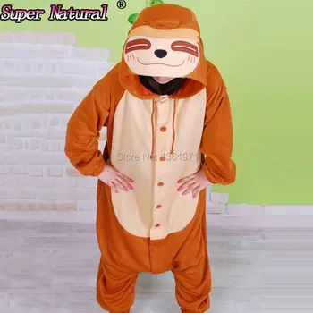 HKSNG Preguiça de Natal, Presente de Halloween Pijama Animal Inverno Quente Mulheres Homens Macacão de Macaco Adulto Trajes Capuz Kigu