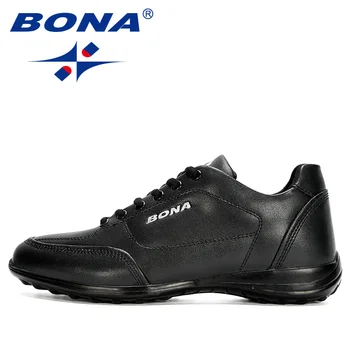 BONA 2020 Novos Designers Popular na Moda as Sapatilhas Homens Exterior Casuais Sapatos de Homem Zapatillas Hombre Respirável Masculino Confortável