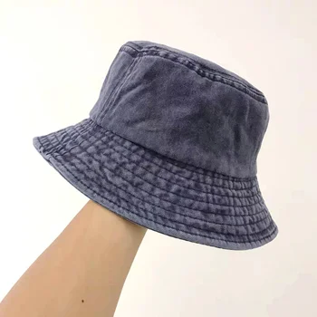Balde de chapéus lavado algodão cor sólida, unissex, Mulheres de chapéu de hip pop Pescador Caps exterior moda desighed round top dobrável chapéus
