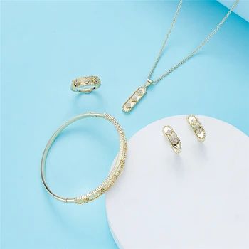 2020 SET Caftan conjunto de jóias de casamento para as mulheres a moda conjunto de jóias de cobre de alta qualidade, conjunto de jóias