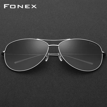 FONEX B Titânio Óculos de sol Polarizados Homens Elástico Ultraleve Óculos de Sol para Mulheres com Lente degradê Espelhado 3001