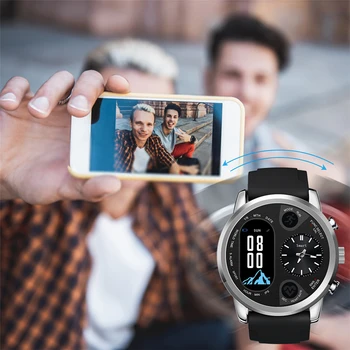 BYKRSEN Inteligente Relógio Dual Time da Zona de Desporto Homens Waterproof o Smartwatch da frequência Cardíaca Bluetooth controlador de Atividade para IOS, Android Telefone