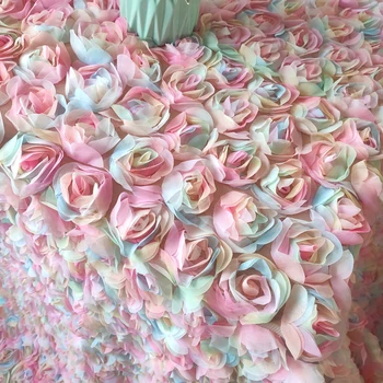 Novos de alta qualidade malha de fios de material Colorido de flores de renda tissu Vestido de casamento vestido de cortina de fundo, decoração de tecidos