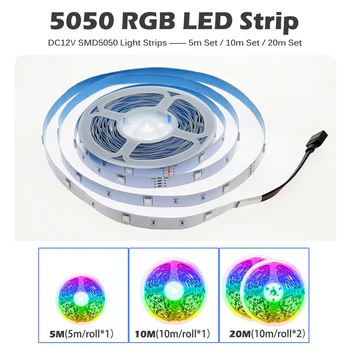 RGB LEVOU Luz Strip 5m 10m 20m 5050 RGB Mutável DC12V Flexível LED Fita wi-Fi / Bluetooth / Música de Controlo LED Strip RGB.