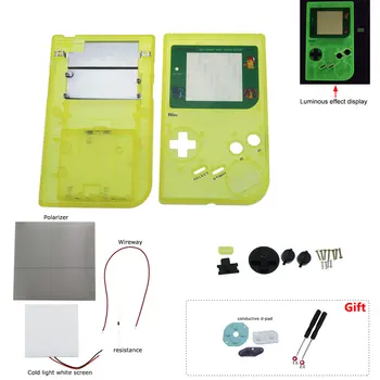 ChengHaoRan Completa Clássico de Habitação Shell Case Capa Para Gameboy GB GBO DMG Painel LCD Para iluminar uma Tela Atrás do Botão de chave de Fenda