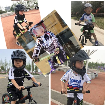 Crianças Kurzarm Radfahren Jersey Atmungs Rápido-Seca Radfahren Kleidung Gesetzt Reiten Tragen Ropa Ciclismo De Verão De Ciclismo Roupas