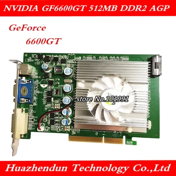 Original Geforce 6600GT 512MB DDR2 AGP 4X 8X placa de Vídeo VGA, DVI área de Trabalho Gráfica de cartão de 1pcs frete grátis