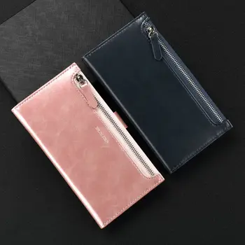 Luxo Titular do Cartão de Carteira Case para Samsung Galaxy S20 Ultra 5G S10 Plus S9 S8 A21s Couro Zíper Flip Magnético Saco do Telefone de Tampa