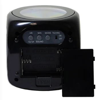 Relógio LED Projector Lâmpada Com Luz Noturna Digital de Voz em Tempo Temperatura Projeção de Luzes Para o Quarto a Decoração Home