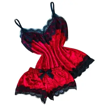 Veludo mulheres pijamas Lace Sexy Lingerie conjunto porno 2020 Menina 
