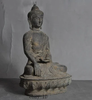 Idade antigo Tibete o budismo fane Puro bronze sakyamuni Shakyamuni Buda Amitaba, estátua